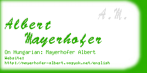 albert mayerhofer business card